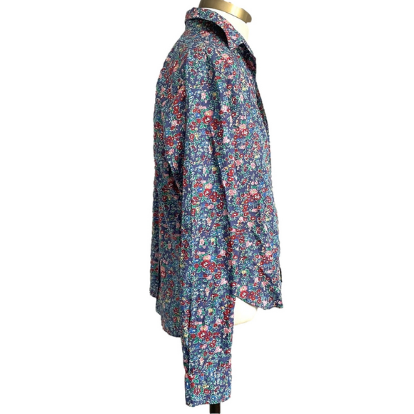 Frank & Eileen Blue Floral Silvio Untuckable Button Shirt - XS/S, relaxed fit! - Picture 5 of 11